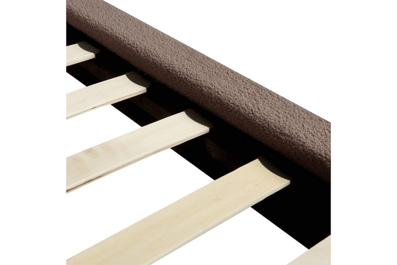 Sänky sälepohjalla Melle - Ruskea, Musta/Bouclé, 140x200 cm - Huonekalut - Sänky - Sänkykehikot & sängynrungot