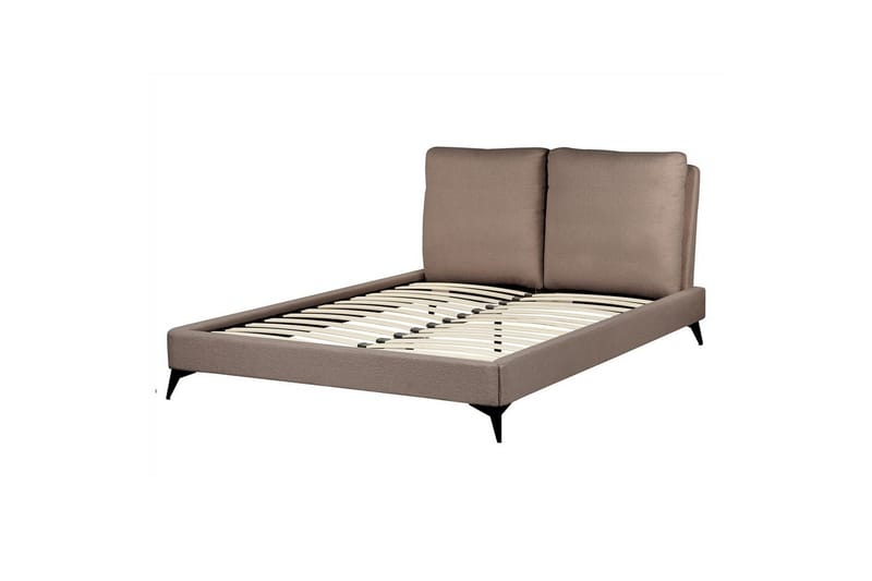 Sänky sälepohjalla Melle - Ruskea, Musta/Bouclé, 140x200 cm - Huonekalut - Sänky - Sänkykehikot & sängynrungot