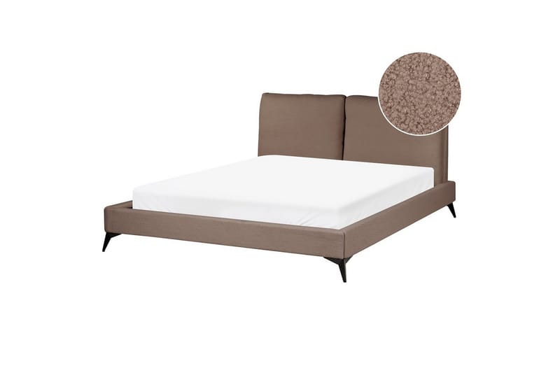 Sänky sälepohjalla Melle - Ruskea, Musta/Bouclé, 160x200 cm - Huonekalut - Sänky - Sänkykehikot & sängynrungot