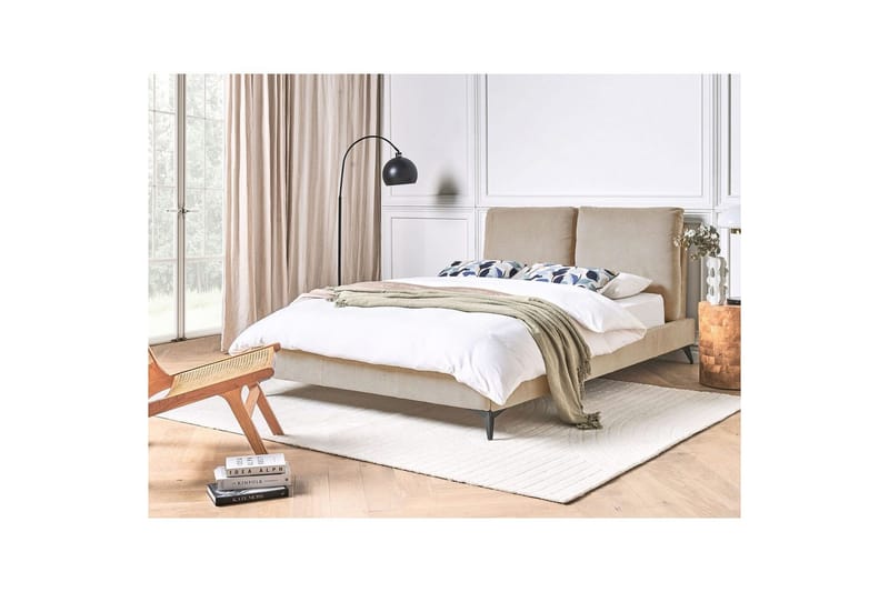 Sänky sälepohjalla Melle - Taupe/Manteresteri, Taupe/Manchesterkangas, Taupe/Manchester-kangas, Taupe/manchesterkangas, 140x200 cm - Huonekalut - Sänky - Sänkykehikot & sängynrungot