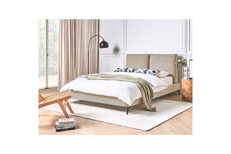 Sänky sälepohjalla Melle - Taupe/Manteresteri, Taupe/Manchesterkangas, Taupe/Manchester-kangas, Taupe/manchesterkangas, 140x200 cm - Huonekalut - Sänky - Sänkykehikot & sängynrungot