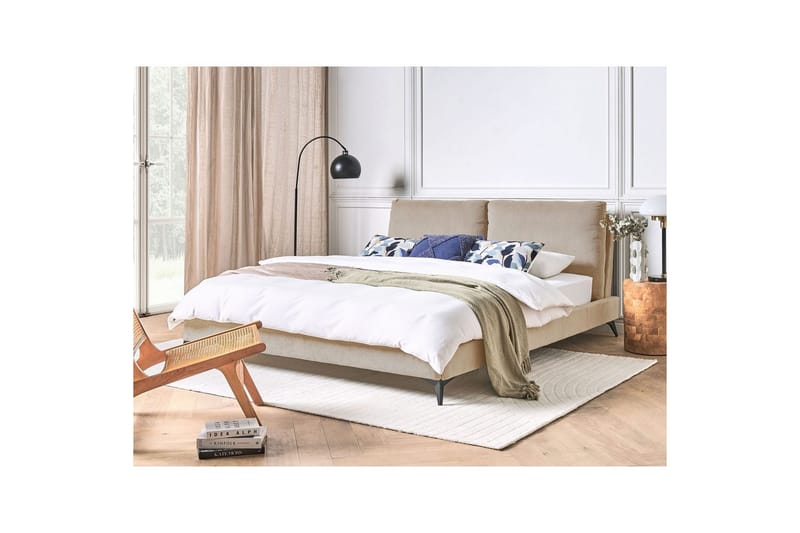 Sänky sälepohjalla Melle - Taupe/Manteresteri, Taupe/Manchesterkangas, Taupe/Manchester-kangas, Taupe/manchesterkangas, 180x200 cm - Huonekalut - Sänky - Sänkykehikot & sängynrungot