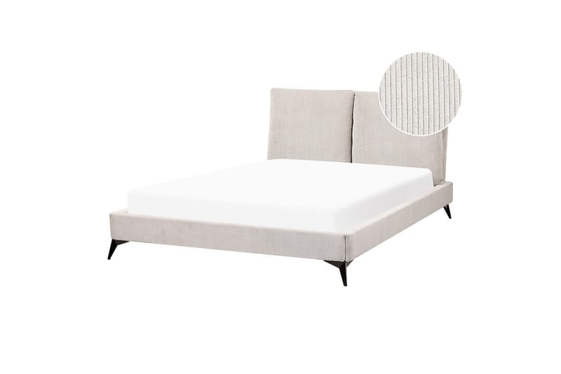 Sänky sälepohjalla Melle - Vaaleabeige/Manchester-kangas, Vaaleanbeige/Manchesterkangas, Vaaleanbeige/Manchesterkankaasta, Vaaleanbeige/Manchester-kangas, 140x200 cm - Huonekalut - Sänky - Sänkykehikot & sängynrungot