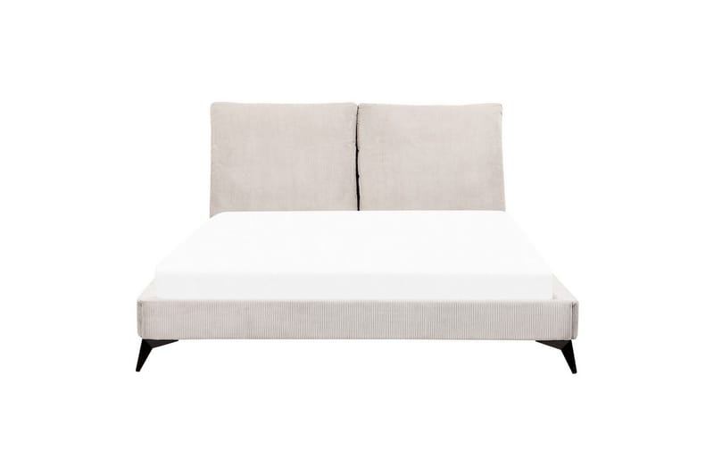 Sänky sälepohjalla Melle - Vaaleabeige/Manchester-kangas, Vaaleanbeige/Manchesterkangas, Vaaleanbeige/Manchesterkankaasta, Vaaleanbeige/Manchester-kangas, 160x200 cm - Huonekalut - Sänky - Sänkykehikot & sängynrungot