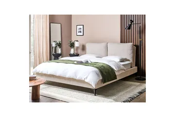 Sänky sälepohjalla Melle - Vaaleabeige/Manchester-kangas, Vaaleanbeige/Manchesterkangas, Vaaleanbeige/Manchesterkankaasta, Vaaleanbeige/Manchester-kangas, 160x200 cm - Huonekalut - Sänky - Sänkykehikot & sängynrungot
