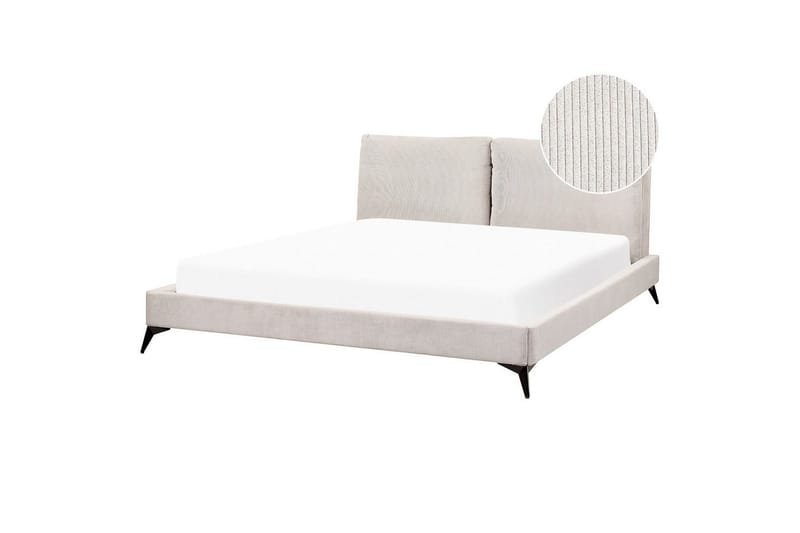 Sänky sälepohjalla Melle - Vaaleabeige/Manchester-kangas, Vaaleanbeige/Manchesterkangas, Vaaleanbeige/Manchesterkankaasta, Vaaleanbeige/Manchester-kangas, 180x200 cm - Huonekalut - Sänky - Sänkykehikot & sängynrungot