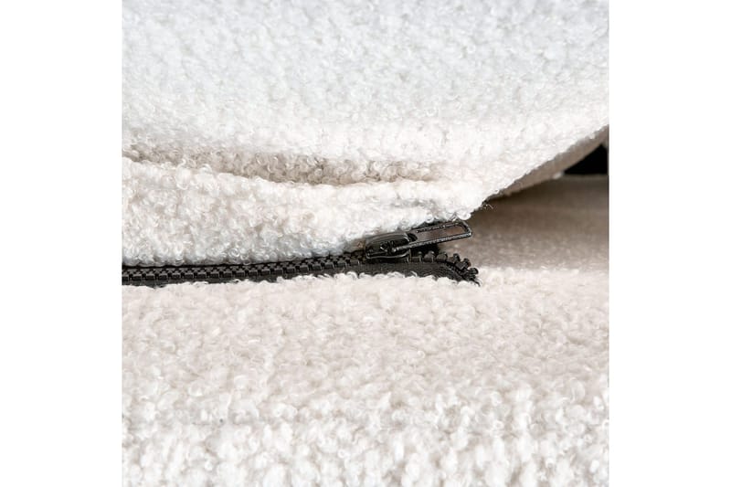 Sänky sälepohjalla Melle - Valkoinen, Musta/Bouclé, Valkoinen, musta/Bouclé-kangas, 140x200 cm - Huonekalut - Sänky - Sänkykehikot & sängynrungot