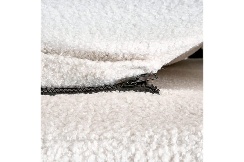 Sänky sälepohjalla Melle - Valkoinen, Musta/Bouclé, Valkoinen, musta/Bouclé-kangas, 140x200 cm - Huonekalut - Sänky - Sänkykehikot & sängynrungot