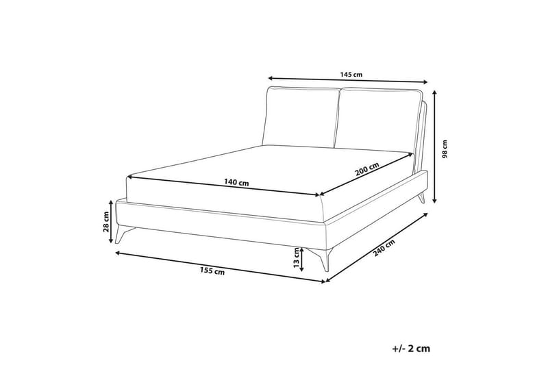 Sänky sälepohjalla Melle - Valkoinen, Musta/Bouclé, Valkoinen, musta/Bouclé-kangas, 140x200 cm - Huonekalut - Sänky - Sänkykehikot & sängynrungot