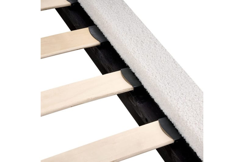 Sänky sälepohjalla Melle - Valkoinen, Musta/Bouclé, Valkoinen, musta/Bouclé-kangas, 180x200 cm - Huonekalut - Sänky - Sänkykehikot & sängynrungot