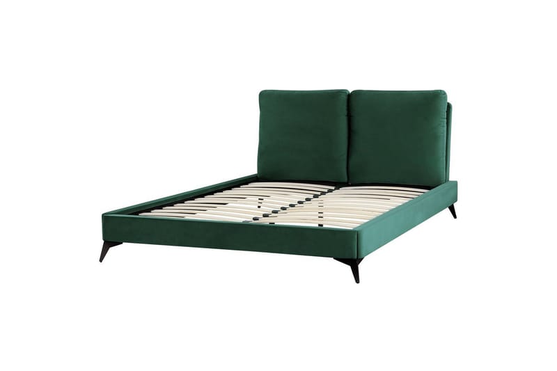 Sänky sälepohjalla Melle - Vihreä, musta/sametti, Vihreä, Musta/Sametti, Vihreä, musta/Sametti, 140x200 cm - Huonekalut - Sänky - Sänkykehikot & sängynrungot