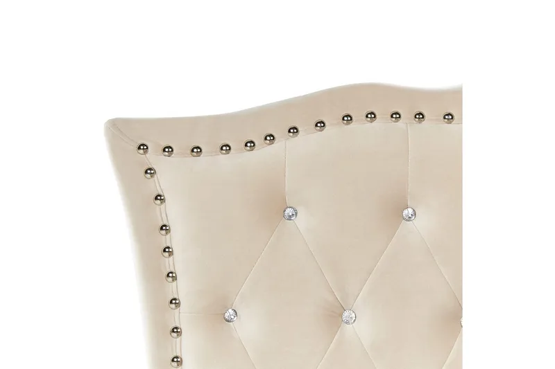 Sänky sälepohjalla Metz - Beige, Hopea/Sametti, 90x200 cm - Huonekalut - Sänky - Sänkykehikot & sängynrungot