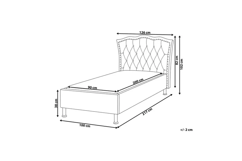 Sänky sälepohjalla Metz - Beige, Hopea/Sametti, 90x200 cm - Huonekalut - Sänky - Sänkykehikot & sängynrungot