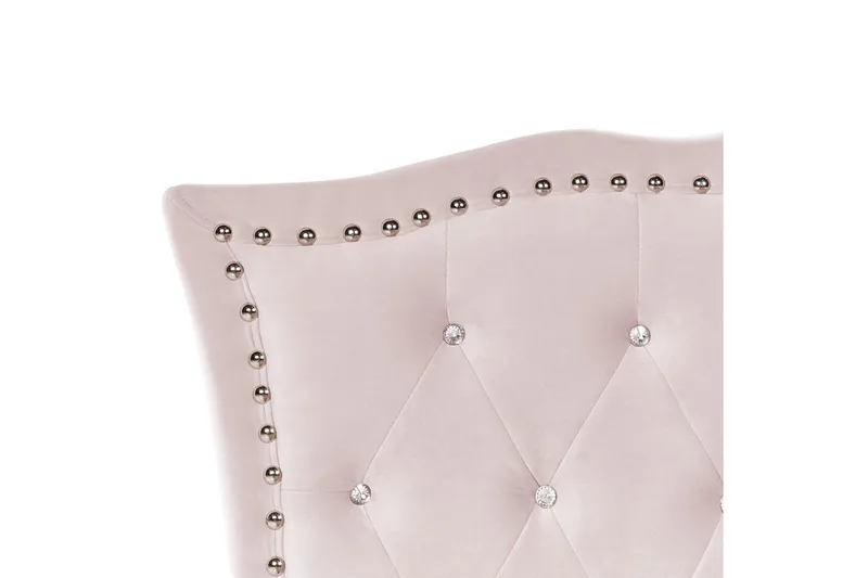 Sänky sälepohjalla Metz - Rosa, Hopea/Sametti, 90x200 cm - Huonekalut - Sänky - Sänkykehikot & sängynrungot