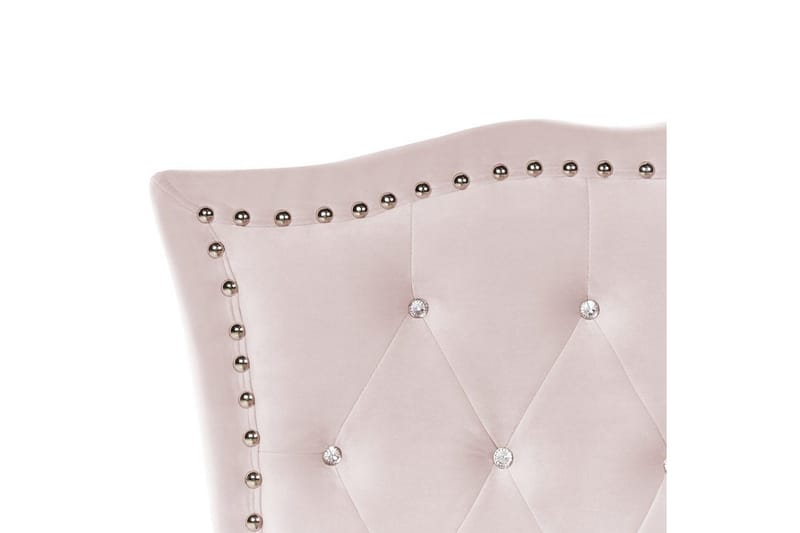 Sänky sälepohjalla Metz - Rosa, Hopea/Sametti, 90x200 cm - Huonekalut - Sänky - Sänkykehikot & sängynrungot