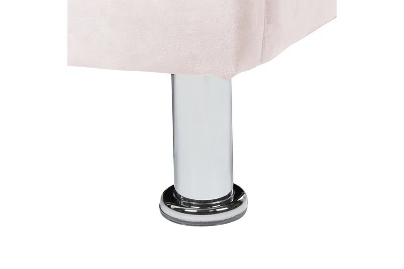 Sänky sälepohjalla Metz - Rosa, Hopea/Sametti, 90x200 cm - Huonekalut - Sänky - Sänkykehikot & sängynrungot