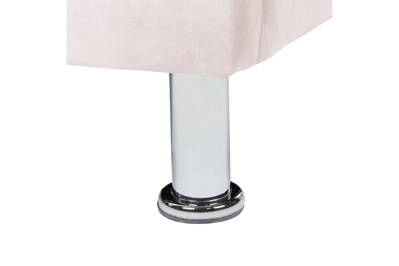 Sänky sälepohjalla Metz - Rosa, Hopea/Sametti, 90x200 cm - Huonekalut - Sänky - Sänkykehikot & sängynrungot