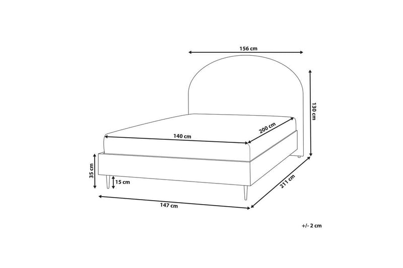 Sänky sälepohjalla Millay - Beige, vaalea puu, musta/Bouclé, 140x200 cm - Huonekalut - Sänky - Sänkykehikot & sängynrungot