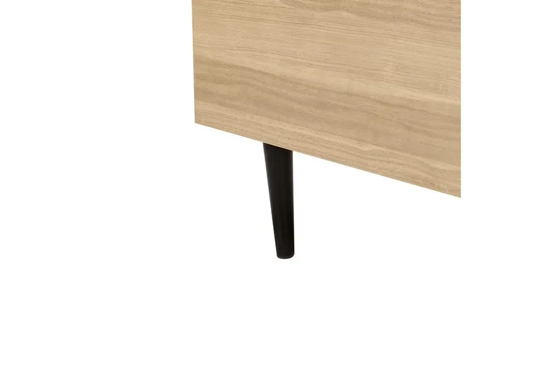 Sänky sälepohjalla Millay - Beige, vaalea puu, musta/Bouclé, 180x200 cm - Huonekalut - Sänky - Sänkykehikot & sängynrungot