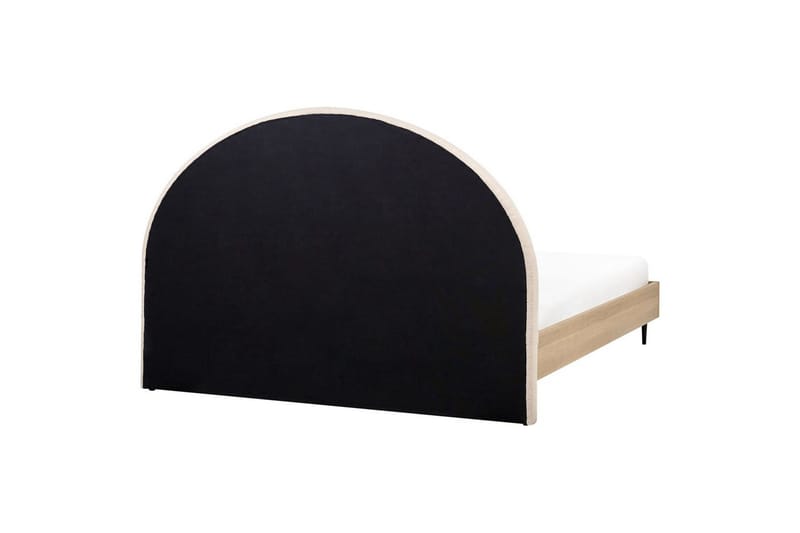 Sänky sälepohjalla Millay - Beige, vaalea puu, musta/Bouclé, 180x200 cm - Huonekalut - Sänky - Sänkykehikot & sängynrungot