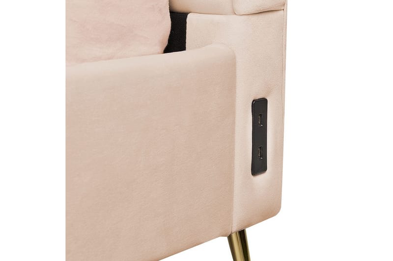 Sänky sälepohjalla Miribel - Beige, kulta, 140x200 cm - Huonekalut - Sänky - Sänkykehikot & sängynrungot