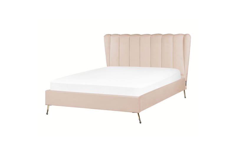 Sänky sälepohjalla Miribel - Beige, kulta, 140x200 cm - Huonekalut - Sänky - Sänkykehikot & sängynrungot