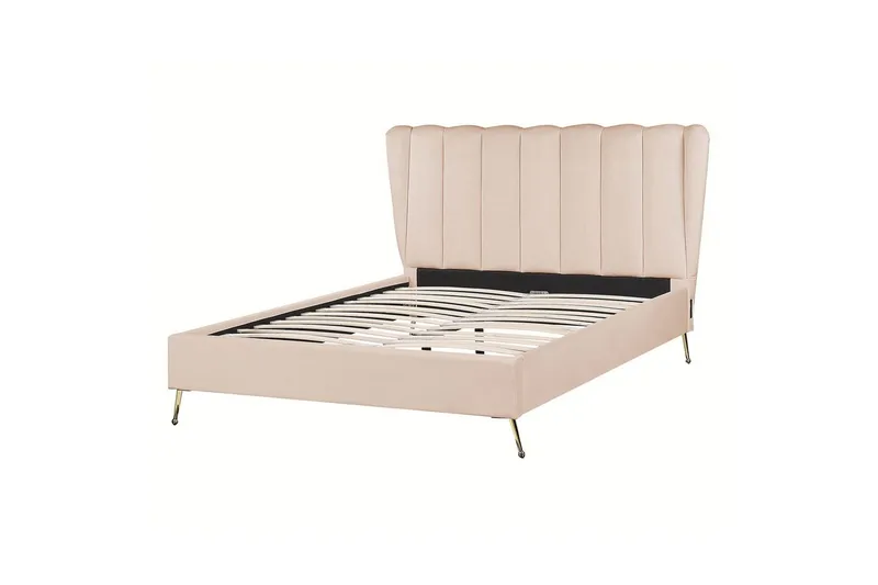 Sänky sälepohjalla Miribel, Beige, kulta, 140x200 cm