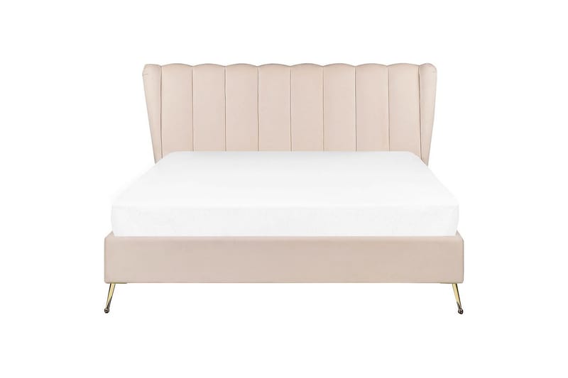 Sänky sälepohjalla Miribel - Beige, kulta, 160x200 cm - Huonekalut - Sänky - Sänkykehikot & sängynrungot