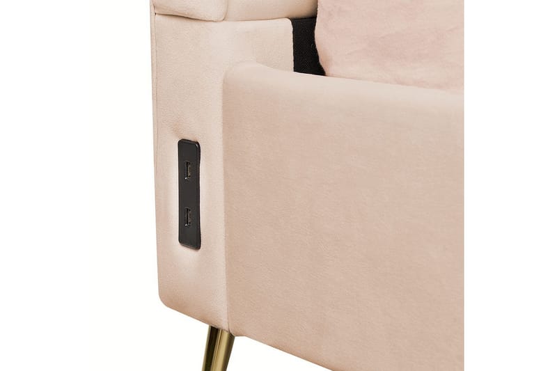 Sänky sälepohjalla Miribel - Beige, kulta, 160x200 cm - Huonekalut - Sänky - Sänkykehikot & sängynrungot