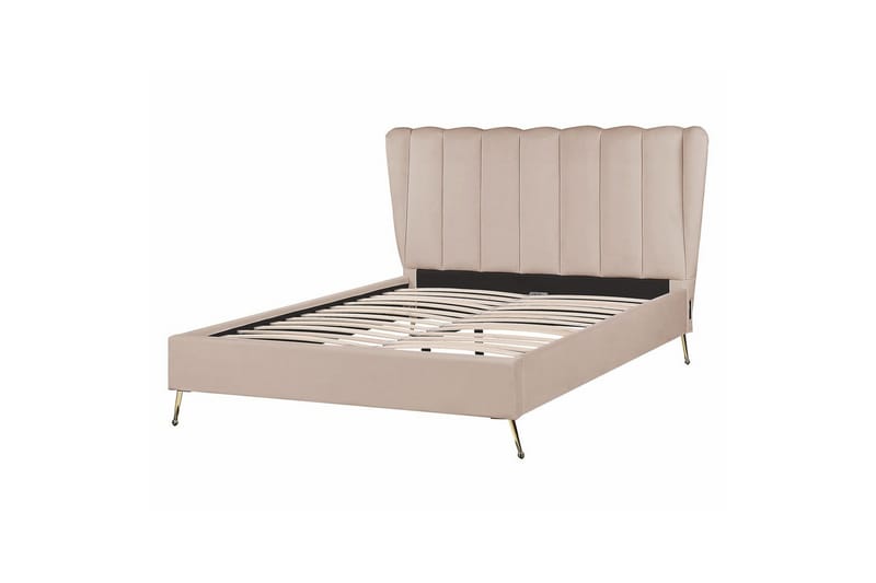 Sänky sälepohjalla Miribel, Taupe, kulta, 140x200 cm