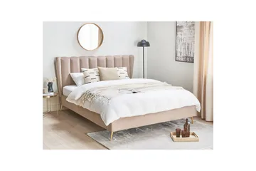Sänky sälepohjalla Miribel - Taupe, kulta, 160x200 cm - Huonekalut - Sänky - Sänkykehikot & sängynrungot