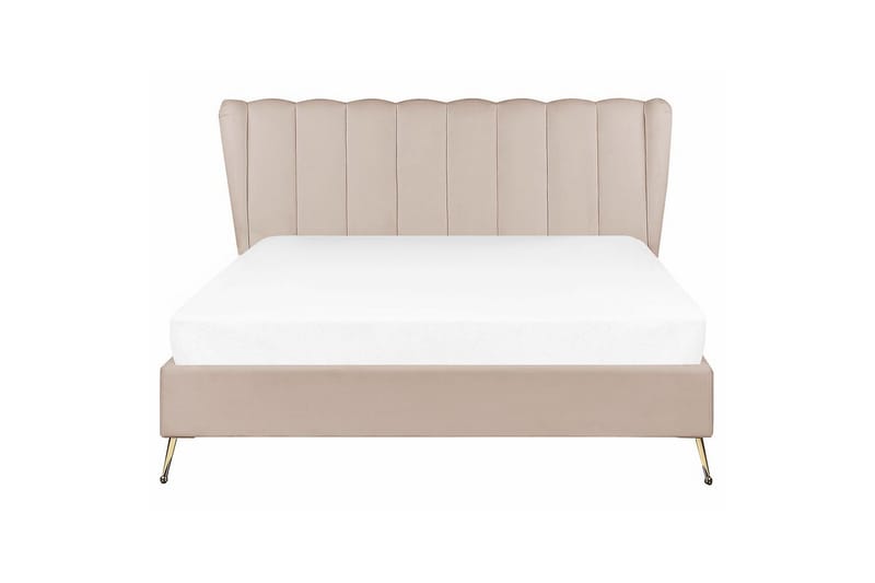 Sänky sälepohjalla Miribel - Taupe, kulta, 160x200 cm - Huonekalut - Sänky - Sänkykehikot & sängynrungot