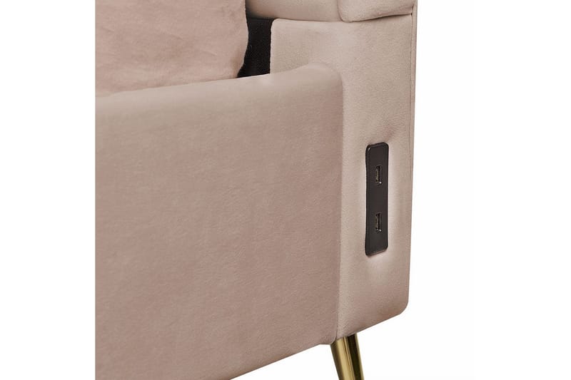 Sänky sälepohjalla Miribel - Taupe, kulta, 160x200 cm - Huonekalut - Sänky - Sänkykehikot & sängynrungot