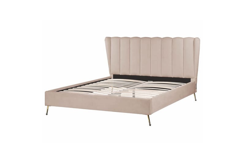 Sänky sälepohjalla Miribel, Taupe, kulta, 160x200 cm