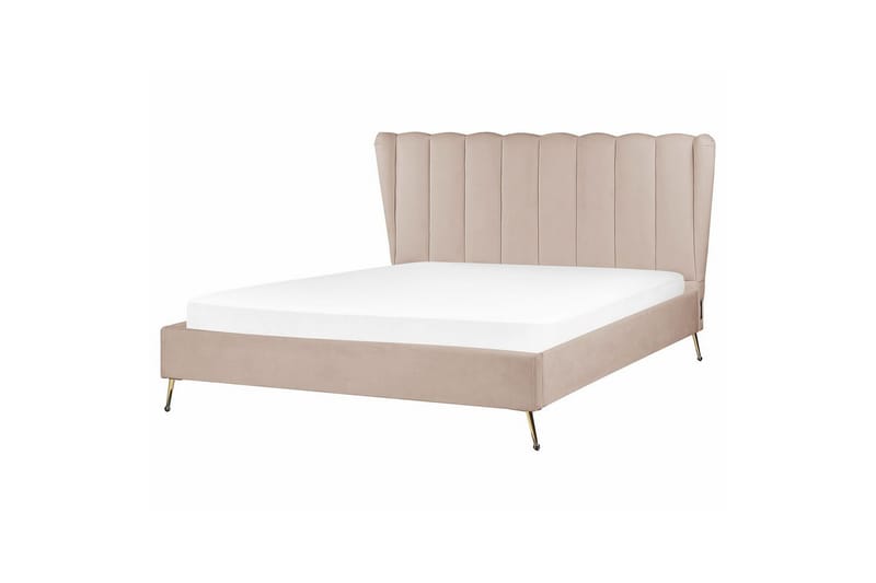 Sänky sälepohjalla Miribel - Taupe, kulta, 160x200 cm - Huonekalut - Sänky - Sänkykehikot & sängynrungot