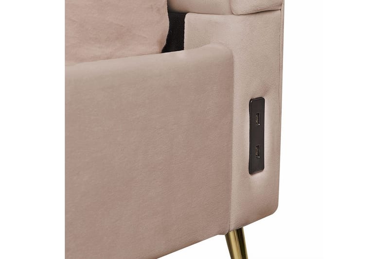 Sänky sälepohjalla Miribel - Taupe, kulta, 160x200 cm - Huonekalut - Sänky - Sänkykehikot & sängynrungot