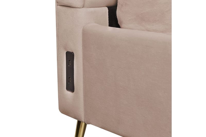 Sänky sälepohjalla Miribel - Taupe, kulta, 180x200 cm - Huonekalut - Sänky - Sänkykehikot & sängynrungot