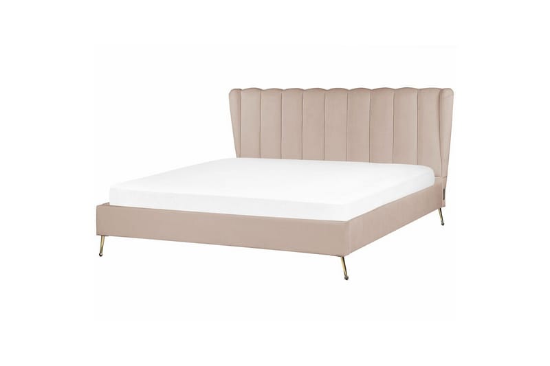 Sänky sälepohjalla Miribel - Taupe, kulta, 180x200 cm - Huonekalut - Sänky - Sänkykehikot & sängynrungot