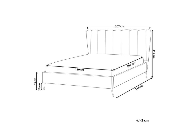 Sänky sälepohjalla Miribel - Taupe, kulta, 180x200 cm - Huonekalut - Sänky - Sänkykehikot & sängynrungot