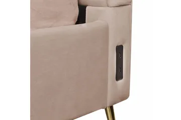 Sänky sälepohjalla Miribel - Taupe, kulta, 180x200 cm - Huonekalut - Sänky - Sänkykehikot & sängynrungot