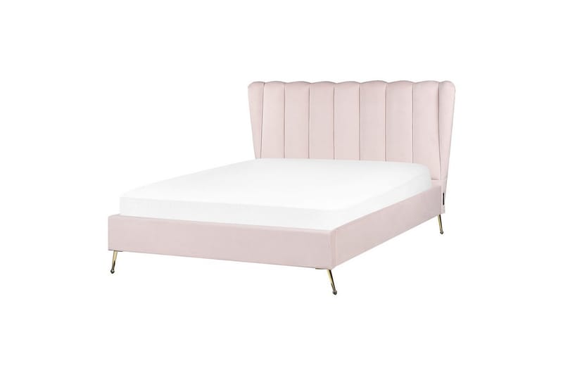 Sänky sälepohjalla Miribel - Vaaleanpunainen, kulta, 140x200 cm - Huonekalut - Sänky - Sänkykehikot & sängynrungot