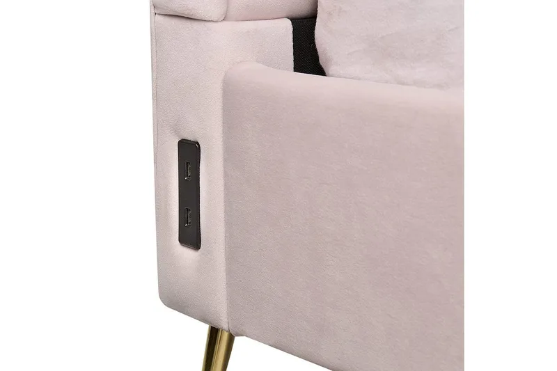 Sänky sälepohjalla Miribel - Vaaleanpunainen, kulta, 180x200 cm - Huonekalut - Sänky - Sänkykehikot & sängynrungot