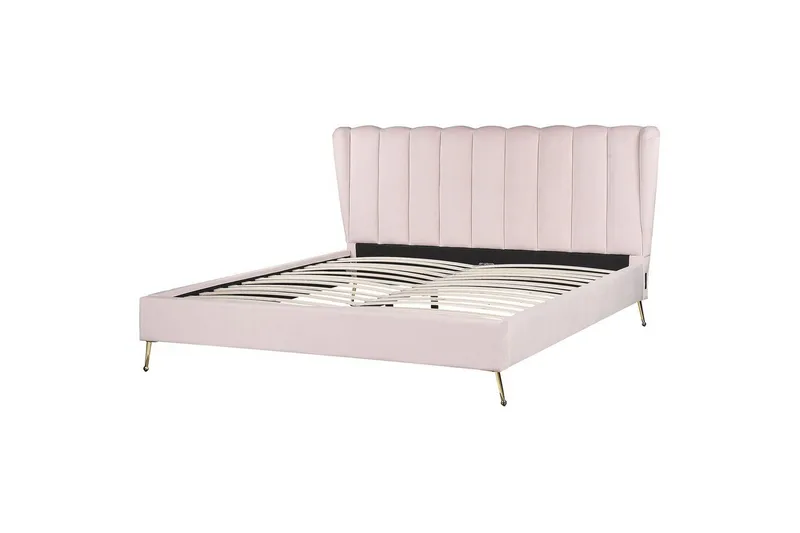 Sänky sälepohjalla Miribel - Vaaleanpunainen, kulta, 180x200 cm - Huonekalut - Sänky - Sänkykehikot & sängynrungot