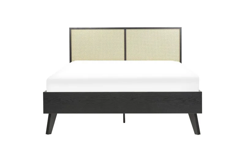 Sänky sälepohjalla Monpazier - Musta, vaalea puu, 140x200 cm - Huonekalut - Sänky - Sänkykehikot & sängynrungot