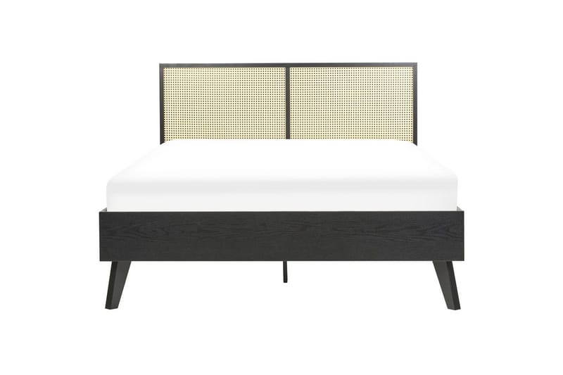 Sänky sälepohjalla Monpazier - Musta, vaalea puu, 140x200 cm - Huonekalut - Sänky - Sänkykehikot & sängynrungot