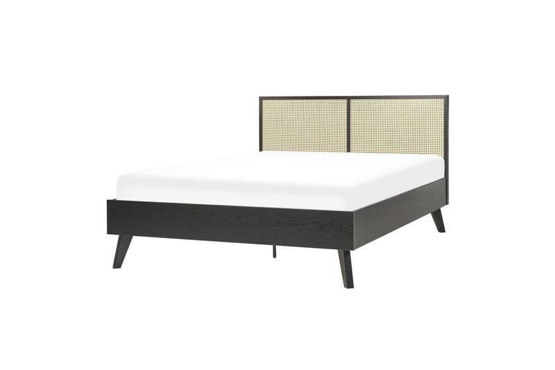 Sänky sälepohjalla Monpazier - Musta, vaalea puu, 140x200 cm - Huonekalut - Sänky - Sänkykehikot & sängynrungot