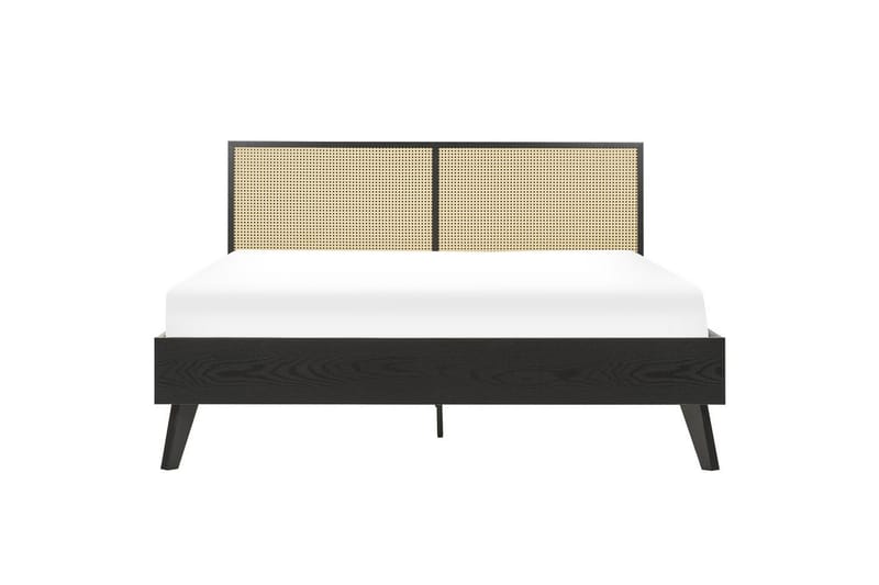 Sänky sälepohjalla Monpazier - Musta, vaalea puu, 160x200 cm - Huonekalut - Sänky - Sänkykehikot & sängynrungot