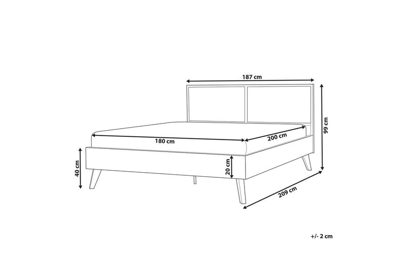 Sänky sälepohjalla Monpazier - Musta, vaalea puu, 180x200 cm - Huonekalut - Sänky - Sänkykehikot & sängynrungot