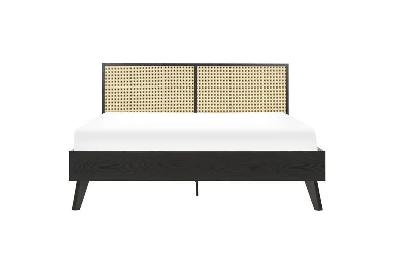 Sänky sälepohjalla Monpazier - Musta, vaalea puu, 160x200 cm - Huonekalut - Sänky - Sänkykehikot & sängynrungot