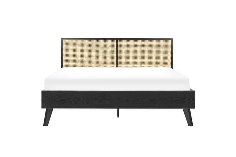 Sänky sälepohjalla Monpazier - Musta, vaalea puu, 160x200 cm - Huonekalut - Sänky - Sänkykehikot & sängynrungot